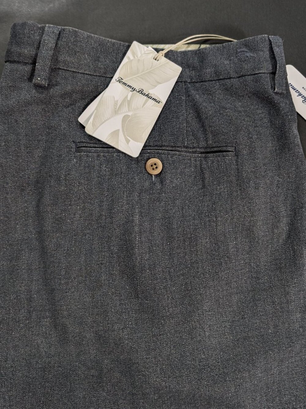 $158 Tommy Bahama Men`s Havana Herringbone Pleated Silk Pants Size 42x34